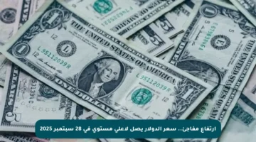 ارتفاع مفاجئ.. سعر الدولار يصل لأعلى مستوى في 28 سبتمبر 2025